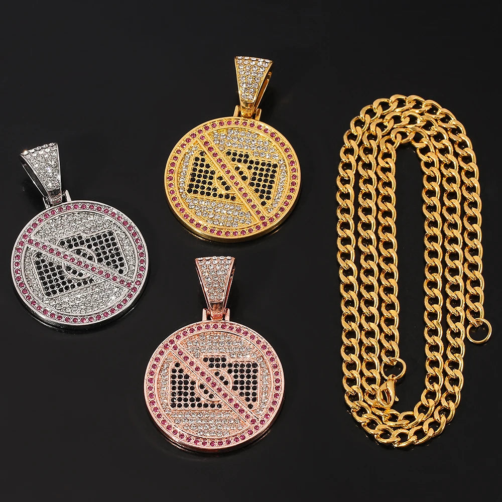 Hip Hop Chain Necklace Rock Iced Out Bling Pendant Gold Silver Color Chains Necklaces Jewelry For Women Men Rapper Accessories