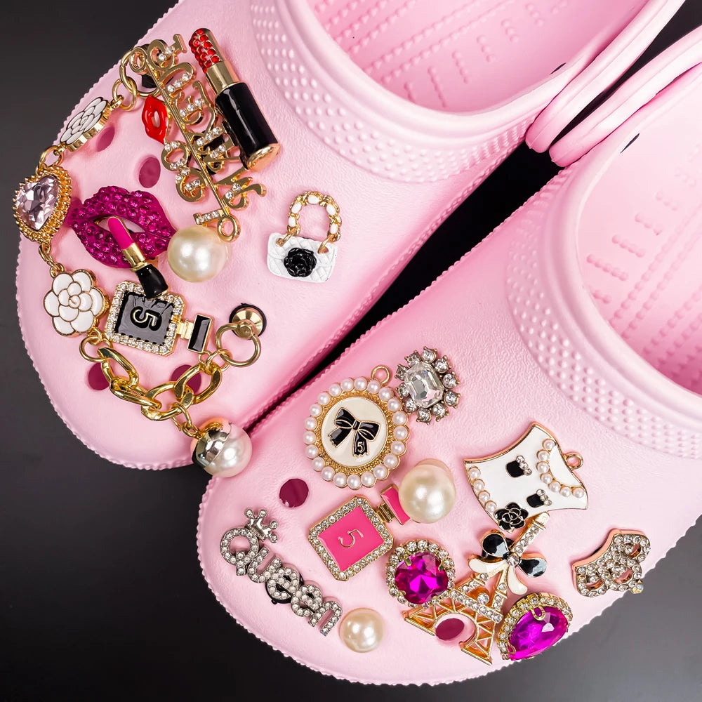 1pcs Luxury Shoe Charms Chain Single Sale Fit for Sandal Accessories Designer Makeup Bling Shoe Decorations for Women Bag Favor